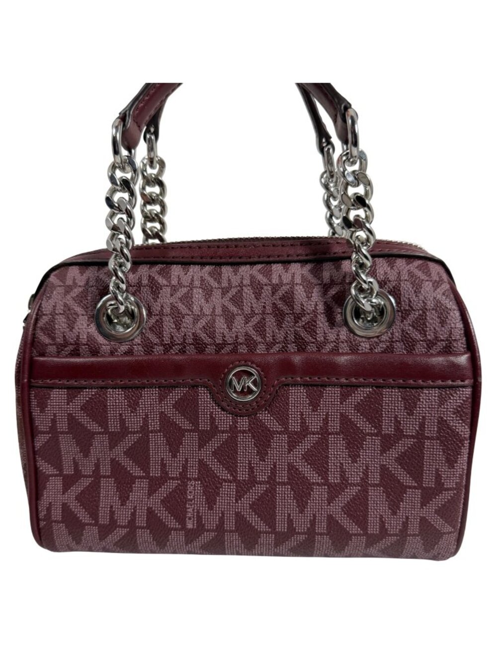 Michael Kors Blaire XS Duffle Bag Merlot Logo Coated Canvas Hand Bag No Strap